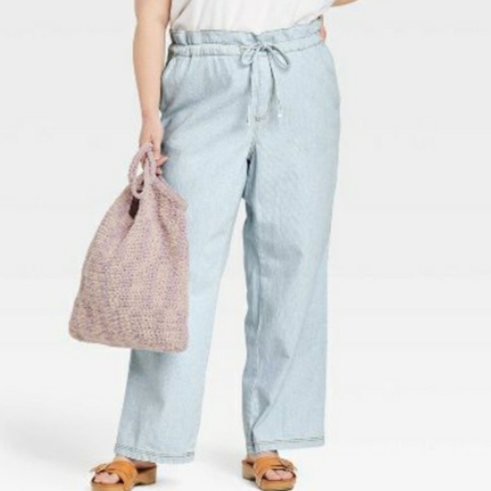 UNIVERSAL THREAD High Rise Wide Leg Drawstring Jean's Sz 6R
